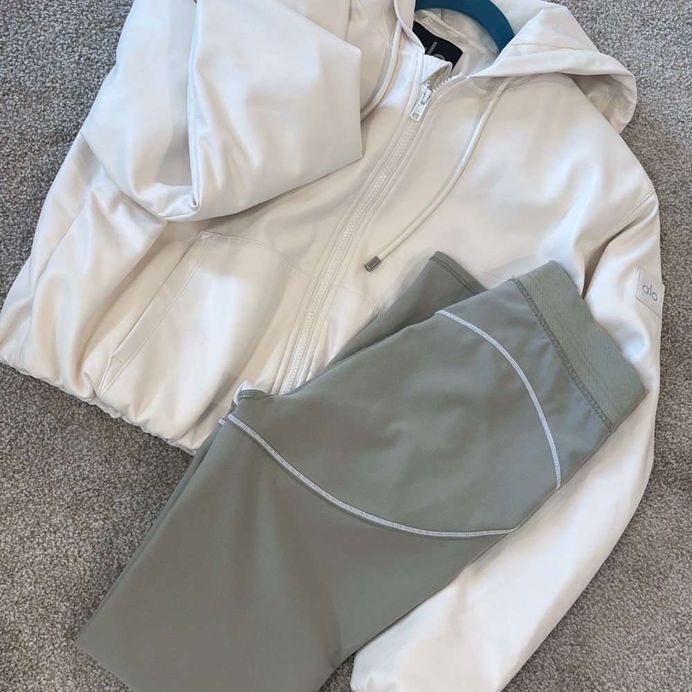 ALO Yoga Cream Bomber Jacket & Leggings